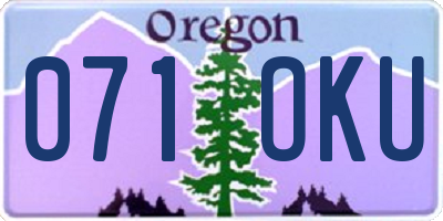 OR license plate 071OKU