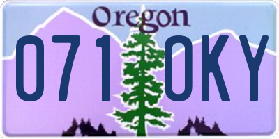 OR license plate 071OKY
