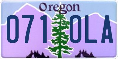 OR license plate 071OLA