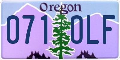 OR license plate 071OLF