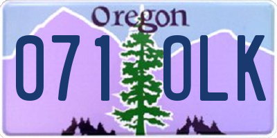 OR license plate 071OLK