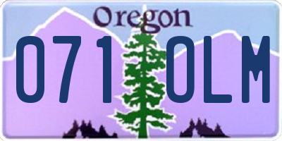 OR license plate 071OLM