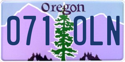 OR license plate 071OLN