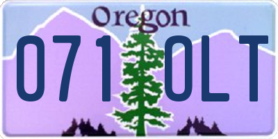 OR license plate 071OLT