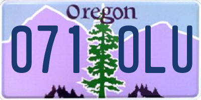 OR license plate 071OLU