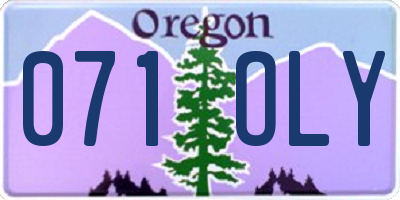 OR license plate 071OLY