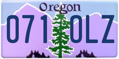 OR license plate 071OLZ