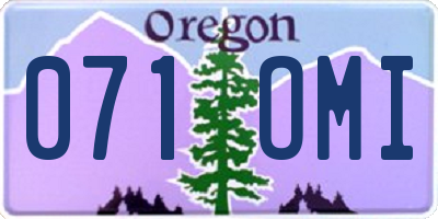 OR license plate 071OMI