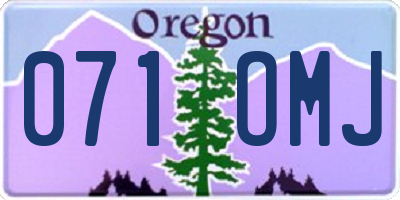 OR license plate 071OMJ