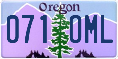 OR license plate 071OML