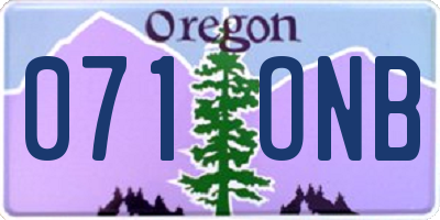 OR license plate 071ONB