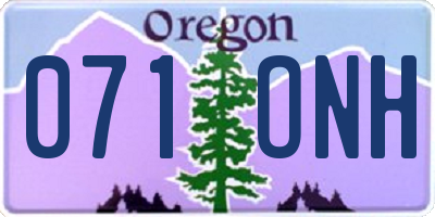 OR license plate 071ONH