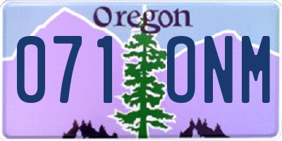 OR license plate 071ONM