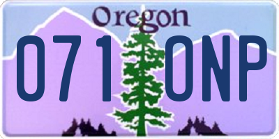 OR license plate 071ONP