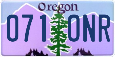 OR license plate 071ONR