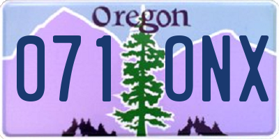OR license plate 071ONX