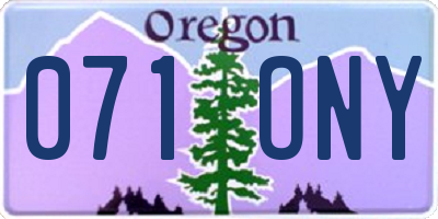 OR license plate 071ONY