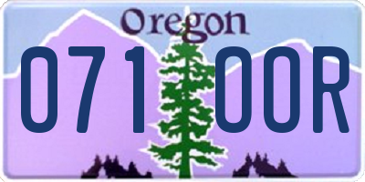 OR license plate 071OOR