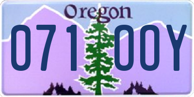 OR license plate 071OOY