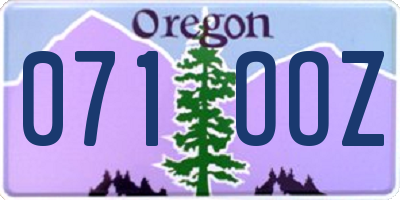 OR license plate 071OOZ
