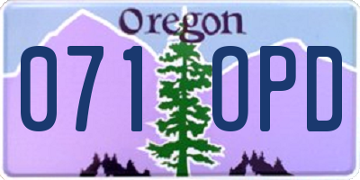 OR license plate 071OPD