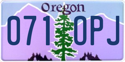 OR license plate 071OPJ
