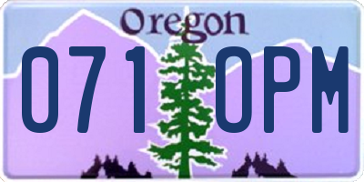 OR license plate 071OPM
