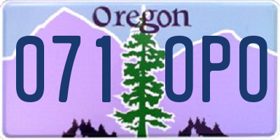 OR license plate 071OPO