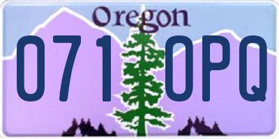 OR license plate 071OPQ
