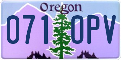 OR license plate 071OPV