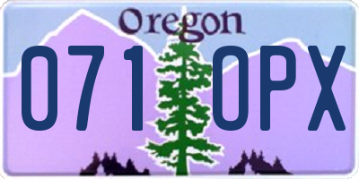 OR license plate 071OPX