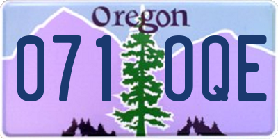 OR license plate 071OQE