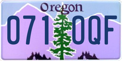 OR license plate 071OQF