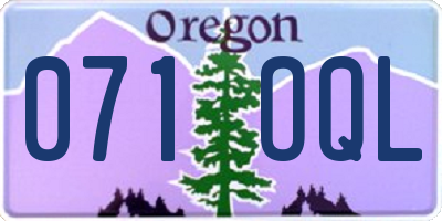 OR license plate 071OQL