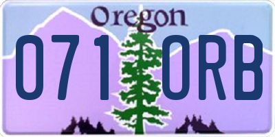 OR license plate 071ORB