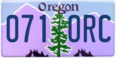 OR license plate 071ORC
