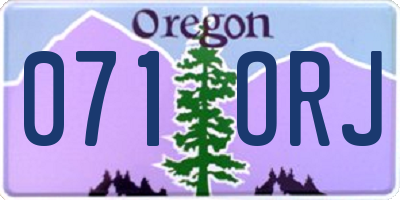 OR license plate 071ORJ