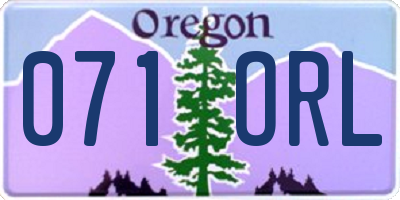 OR license plate 071ORL