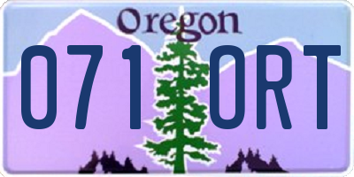 OR license plate 071ORT