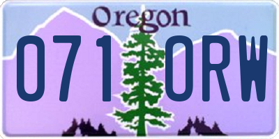 OR license plate 071ORW