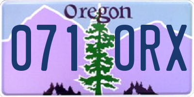OR license plate 071ORX