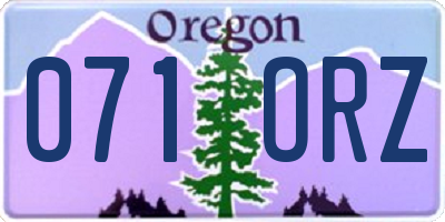 OR license plate 071ORZ