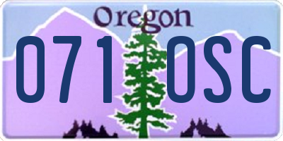 OR license plate 071OSC
