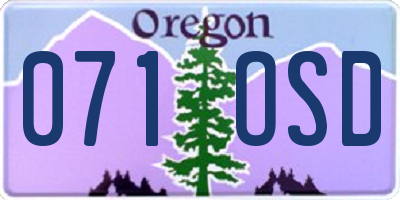 OR license plate 071OSD