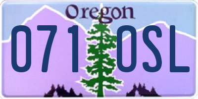 OR license plate 071OSL