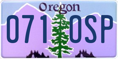 OR license plate 071OSP