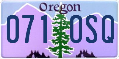 OR license plate 071OSQ