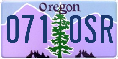 OR license plate 071OSR