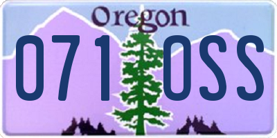 OR license plate 071OSS