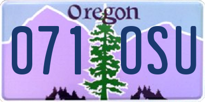 OR license plate 071OSU